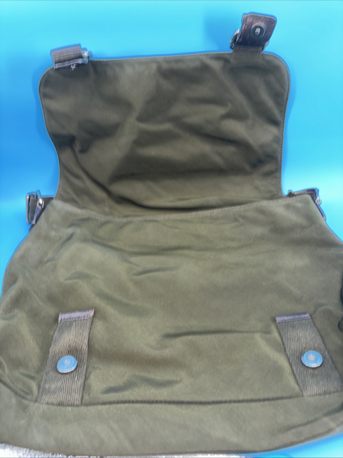 Banana Republic Laptop Messenger Shoulder Bag Work Army Green Inner Pockets
