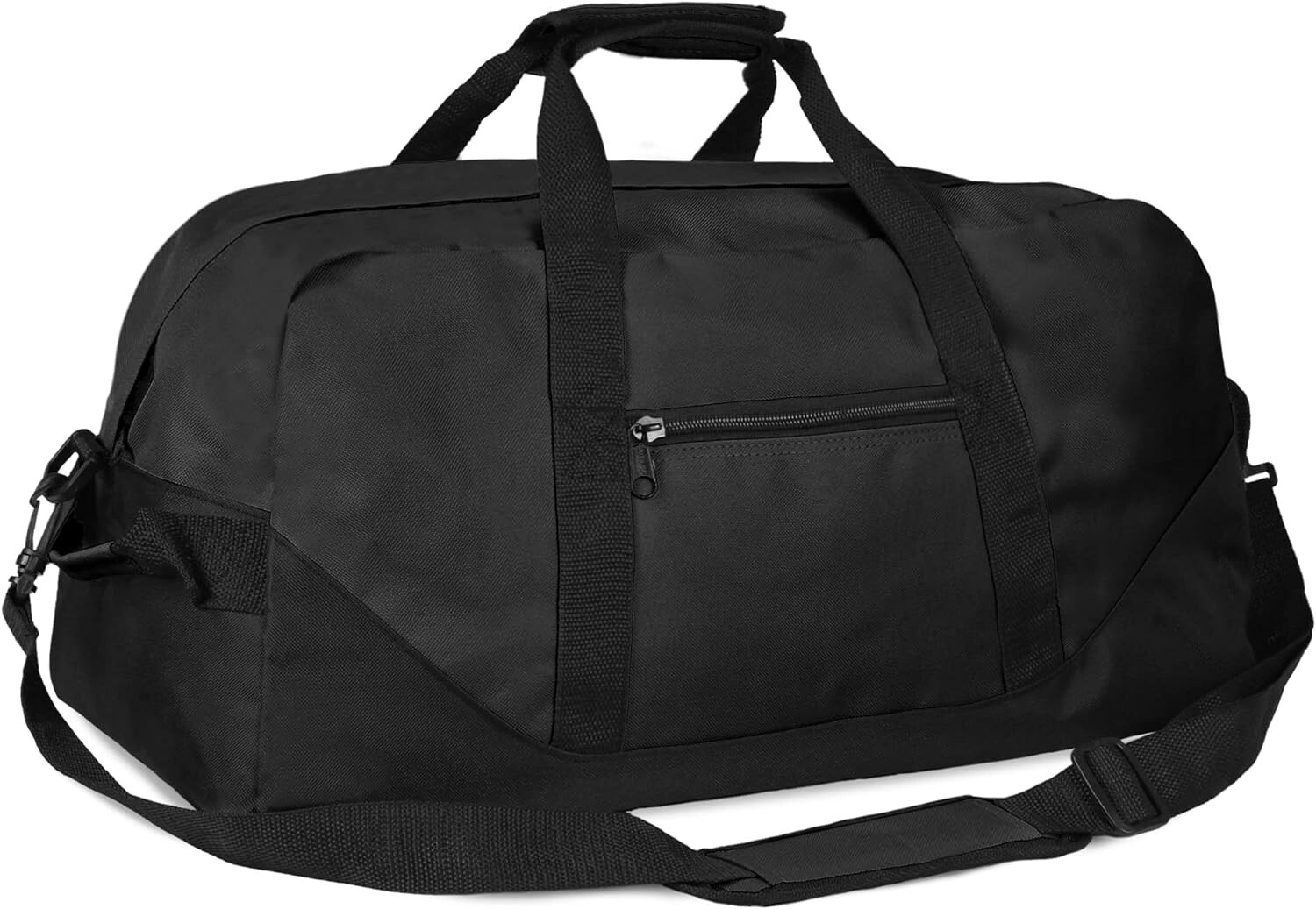 Large 21-Inch Black Duffle with Dual Handles & Adjustable Strap for Easy Carry