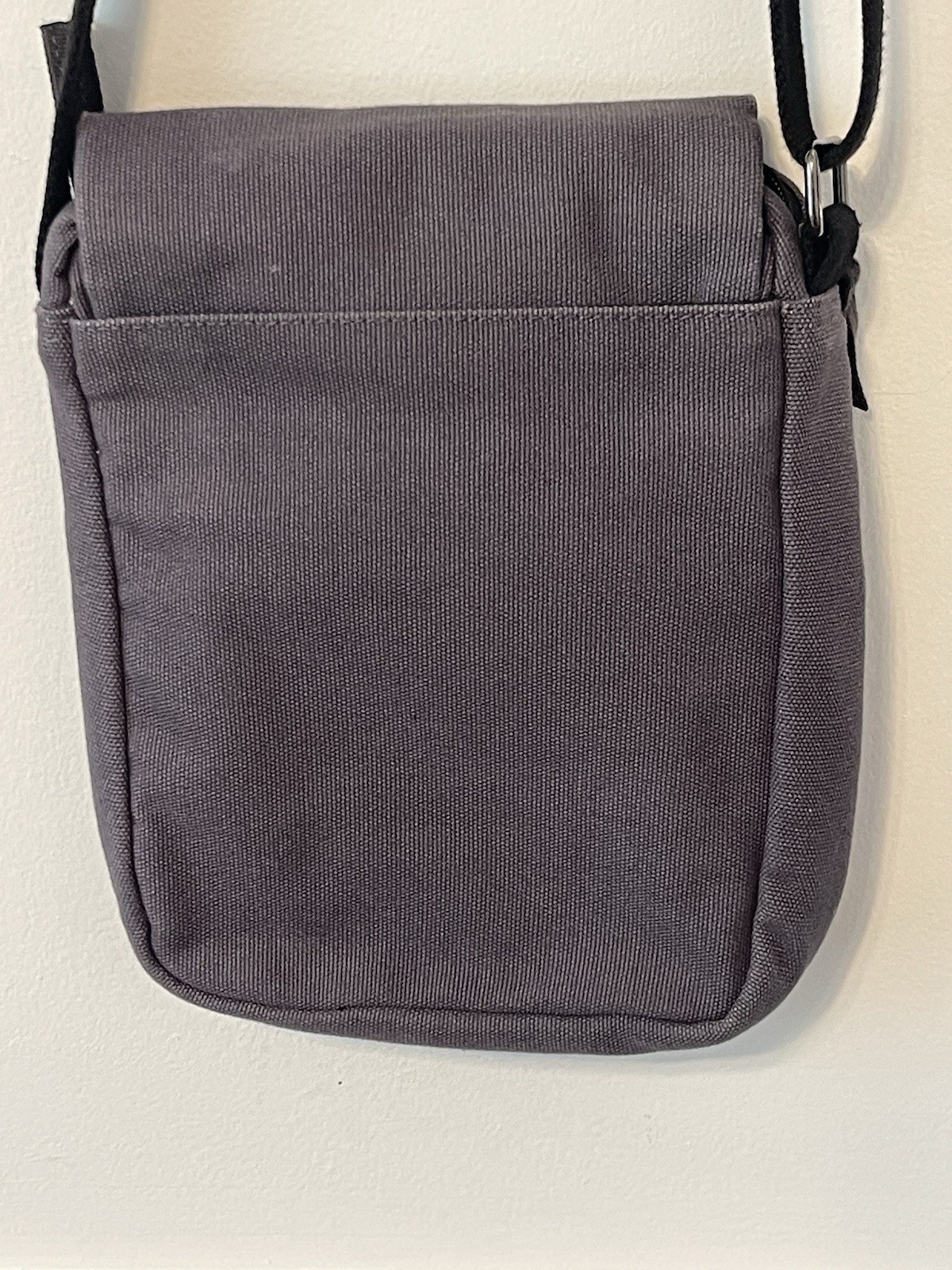 VTG Duluth Trading Co Gray Canvas Crossbody Bag Travel Utility Multi Pocket