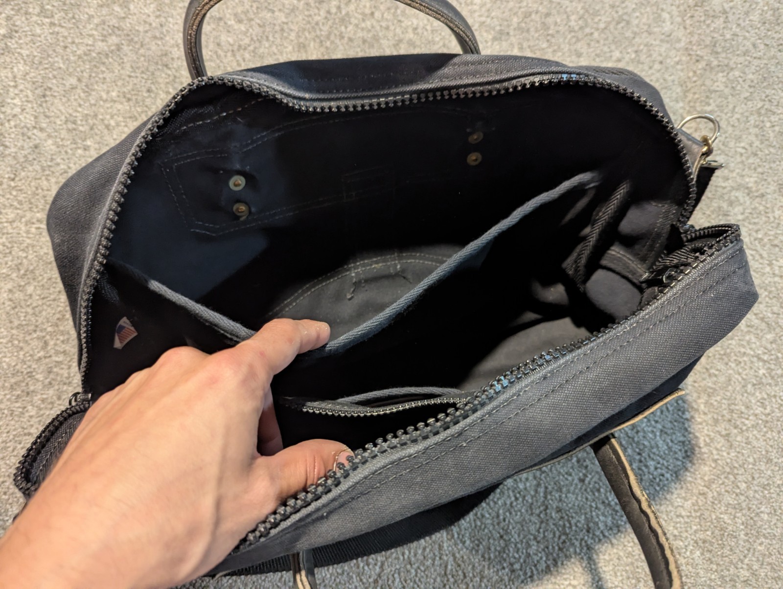 Duluth Pack Bag Black Leather Canvas Handmade In Minnesota Weekender Duffle