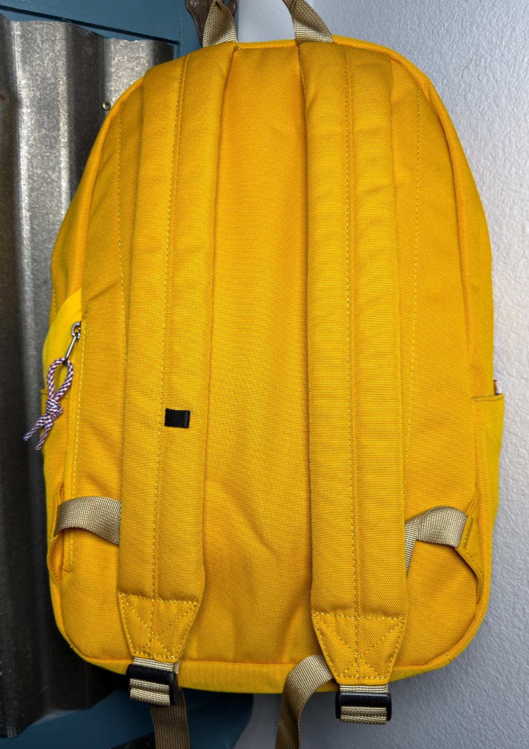 American Tourister UpBeat Backpack Yellow Canvas School Commute Bag Retro Travel