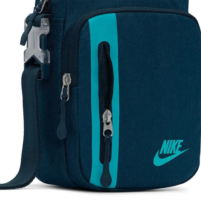Nike Elemental Premium Crossbody Bag Sports Navy Blue Green 4L DN2557 478