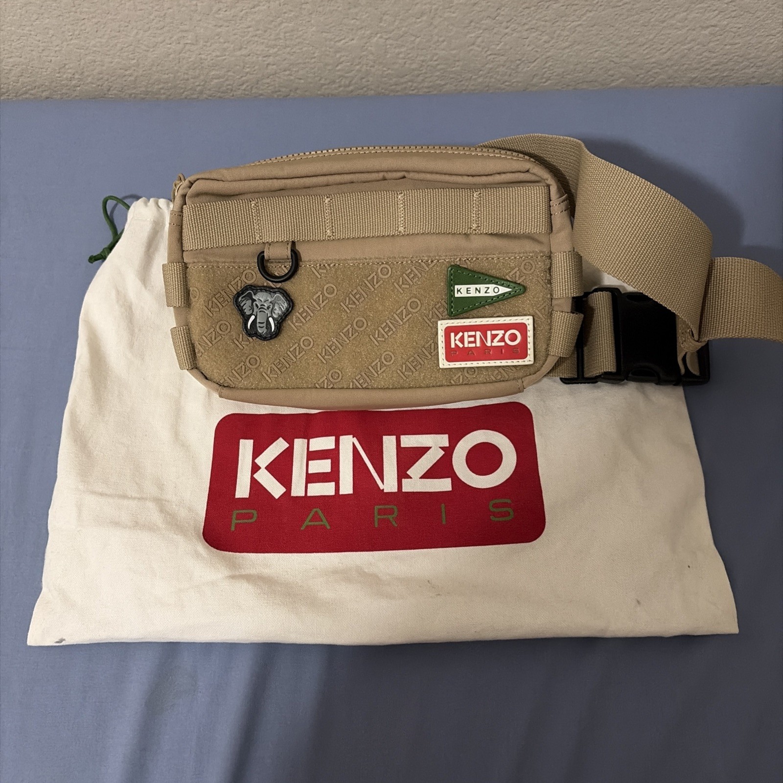 Kenzo Men’s Jungle Patch Belt Bag Brown NWOT Dustbag Included New