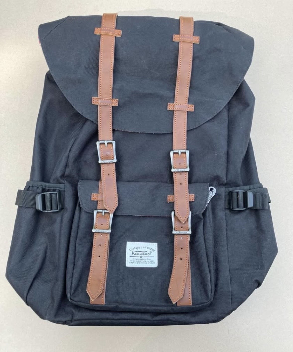 Kaukko Laptop Travel Backpack Outdoor Rucksack Great Canvas Padded Leather Strap