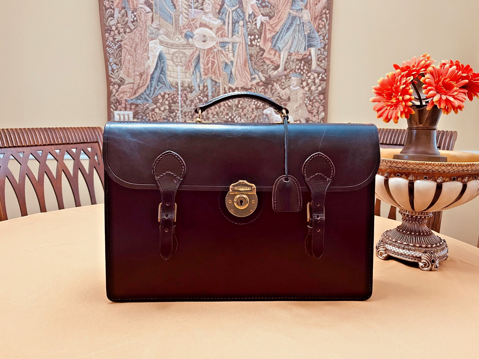 GLENROYAL Dark Brown Bridle Leather Briefcase / Portfolio / Satchel – SCOTLAND
