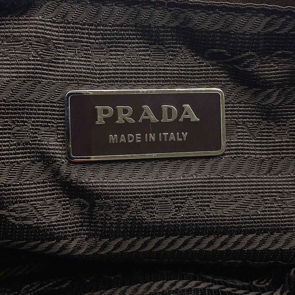 PRADA Logo Crossbody Bag Nylon Brown VA0056