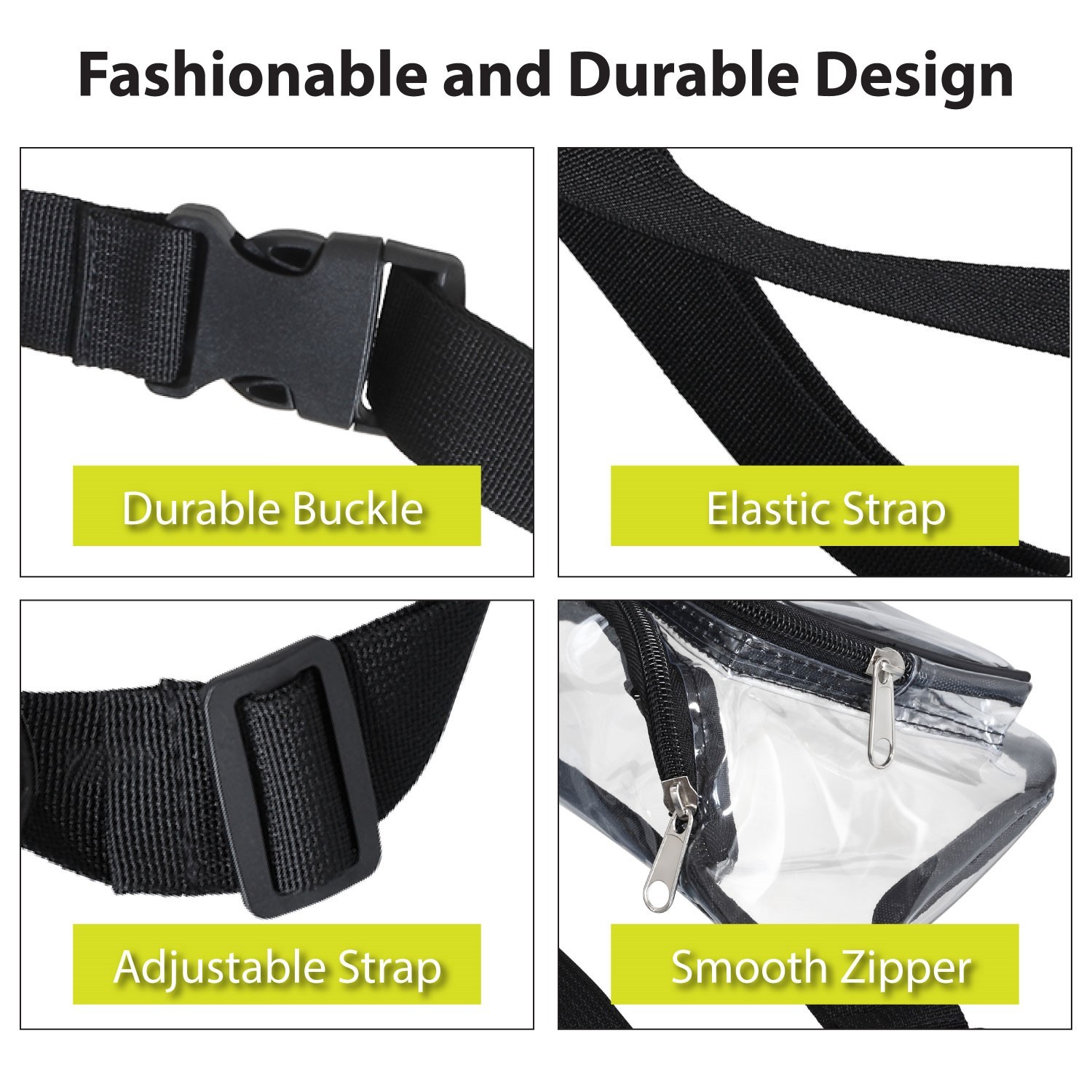 Garnen Clear Fanny Pack Stadium Approved, Crossbody Fanny Pack Waist Bag Pouch