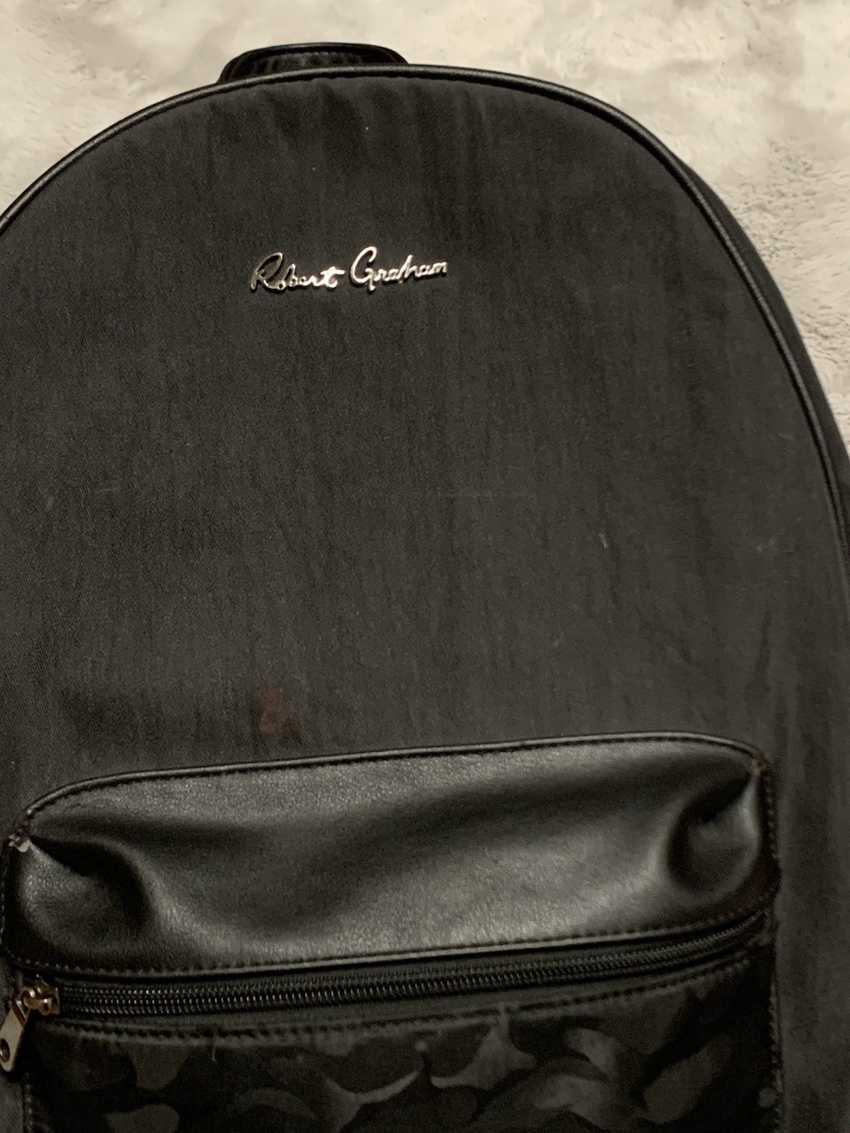 Robert Grahm Black Camo Skull Travel Backpack Bag Designer Rare