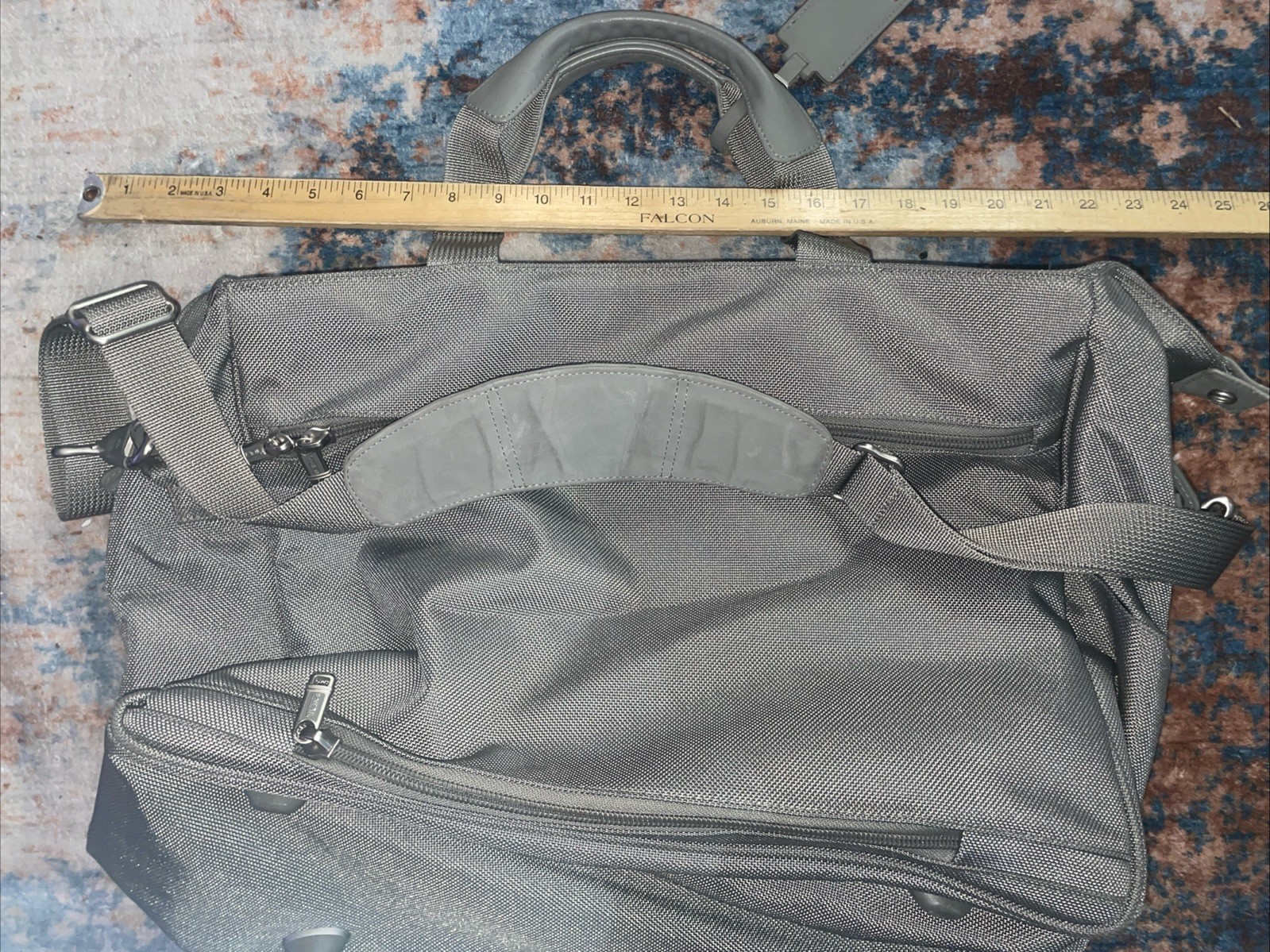 Tumi Alpha Silver Ballistic Nylon Duffle Bag Travel Business
