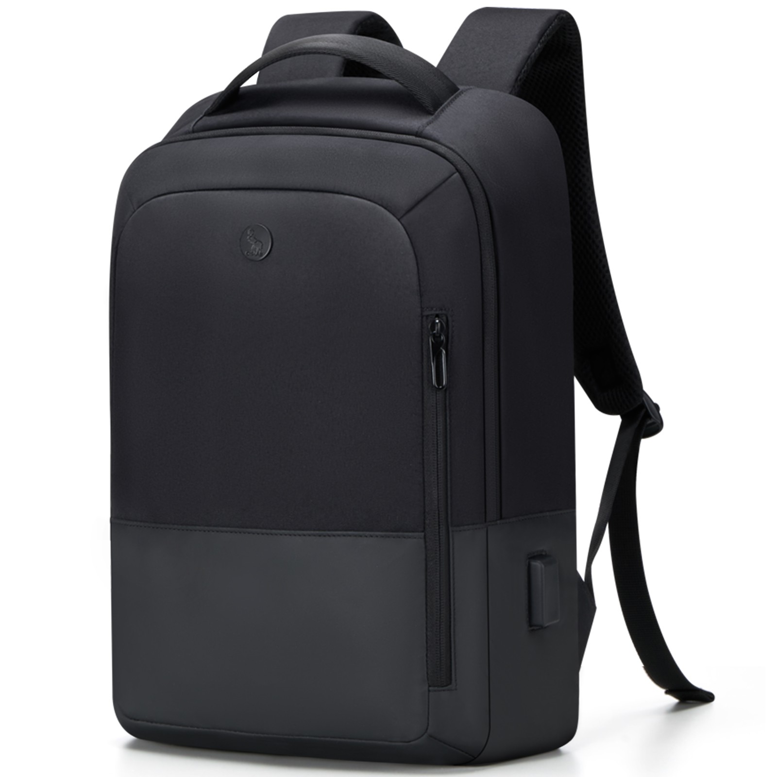 OIWAS Men Classic Backpack Waterproof 15.6″ Laptop Backpack Black with USB Port