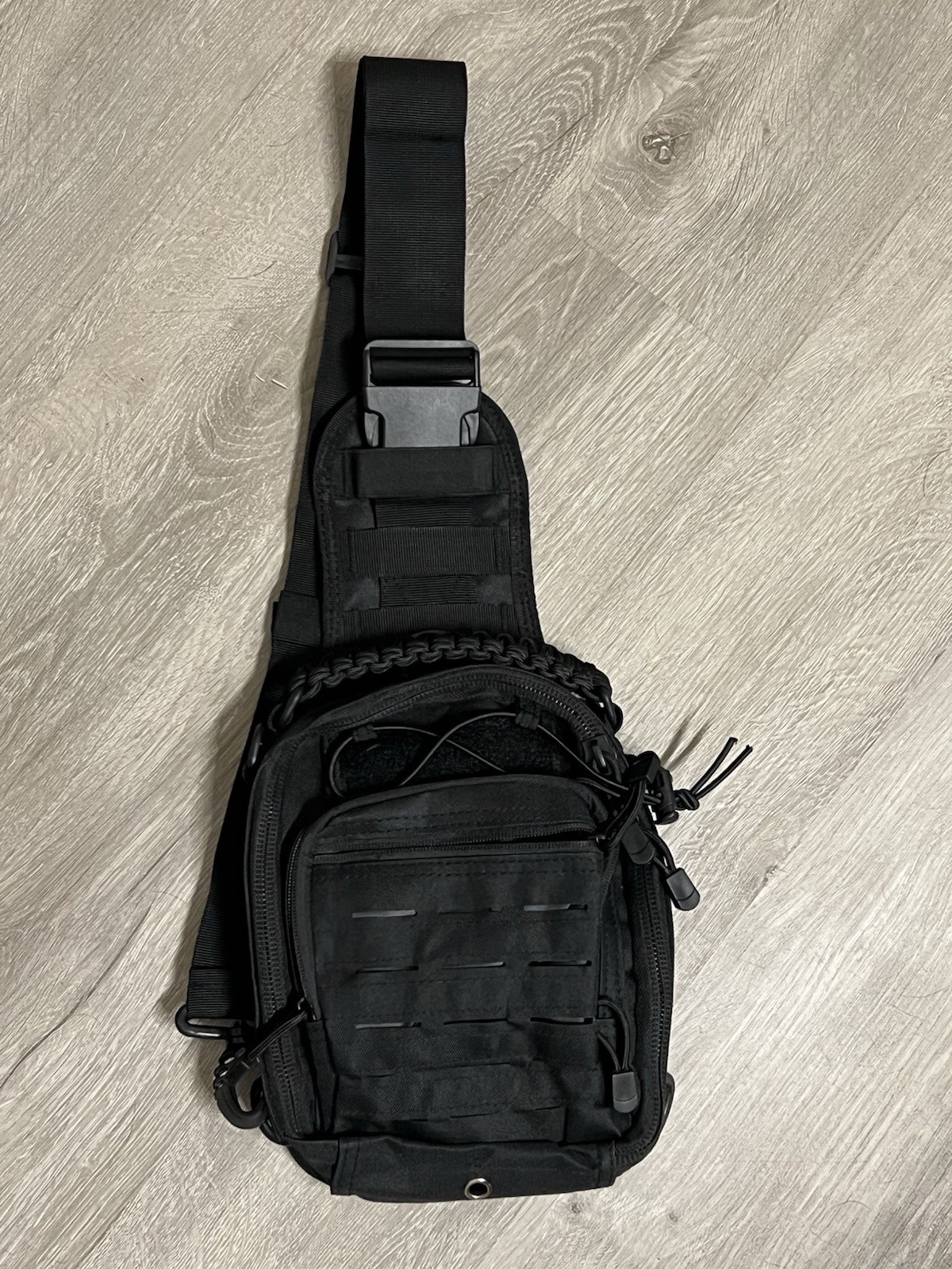 Tactical Concealed Carry Sling Bag 10in EDC MOLLE Shoulder Pack Black