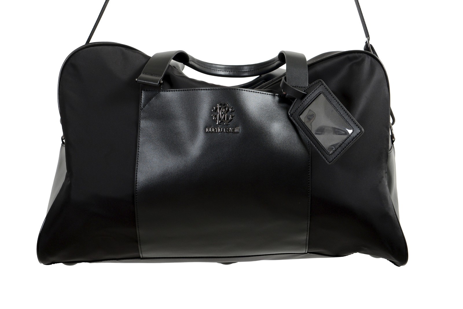 Roberto Cavalli Men’s Black Shoulder Duffle Travel Bag