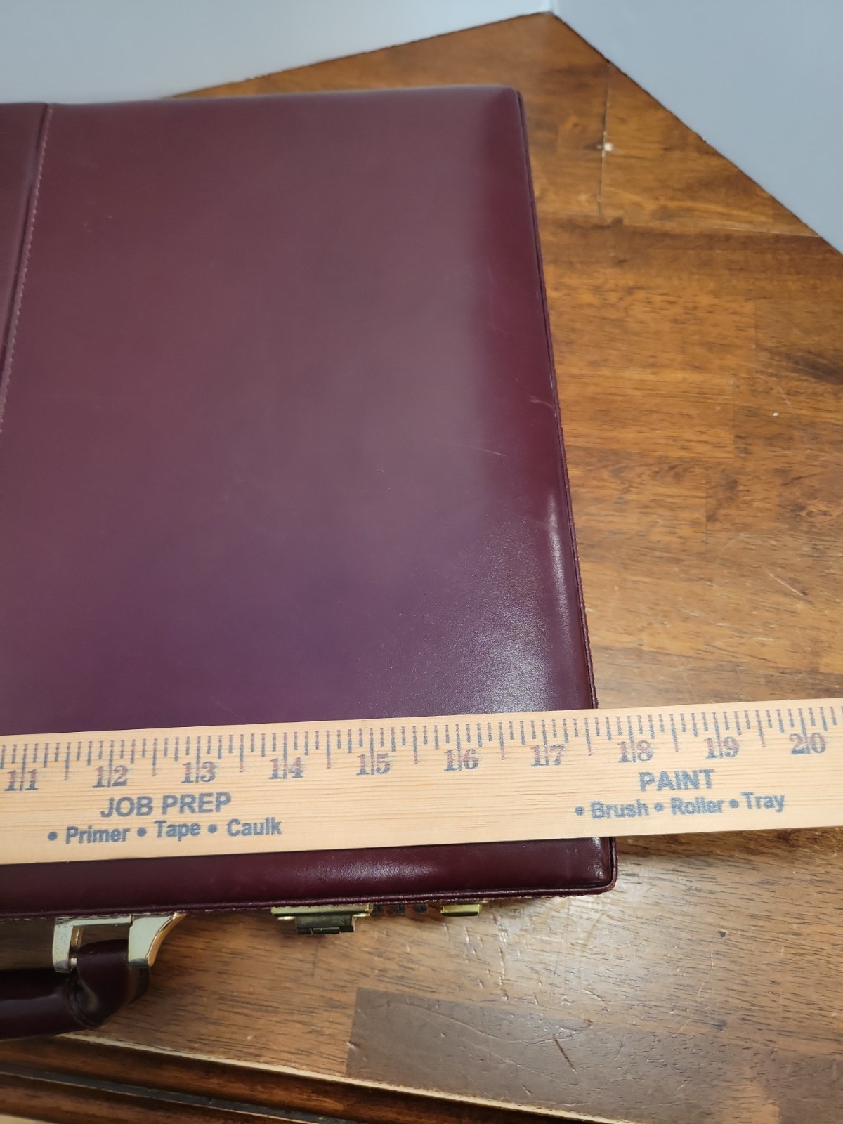 Vintage Stebco Burgundy Hard Leather Briefcase Front Change Combination Lock