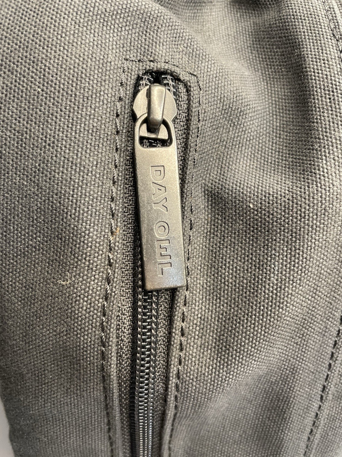 Day Owl DayPack Mini Waxed Canvas Backpack Padded Leather Handles Gray