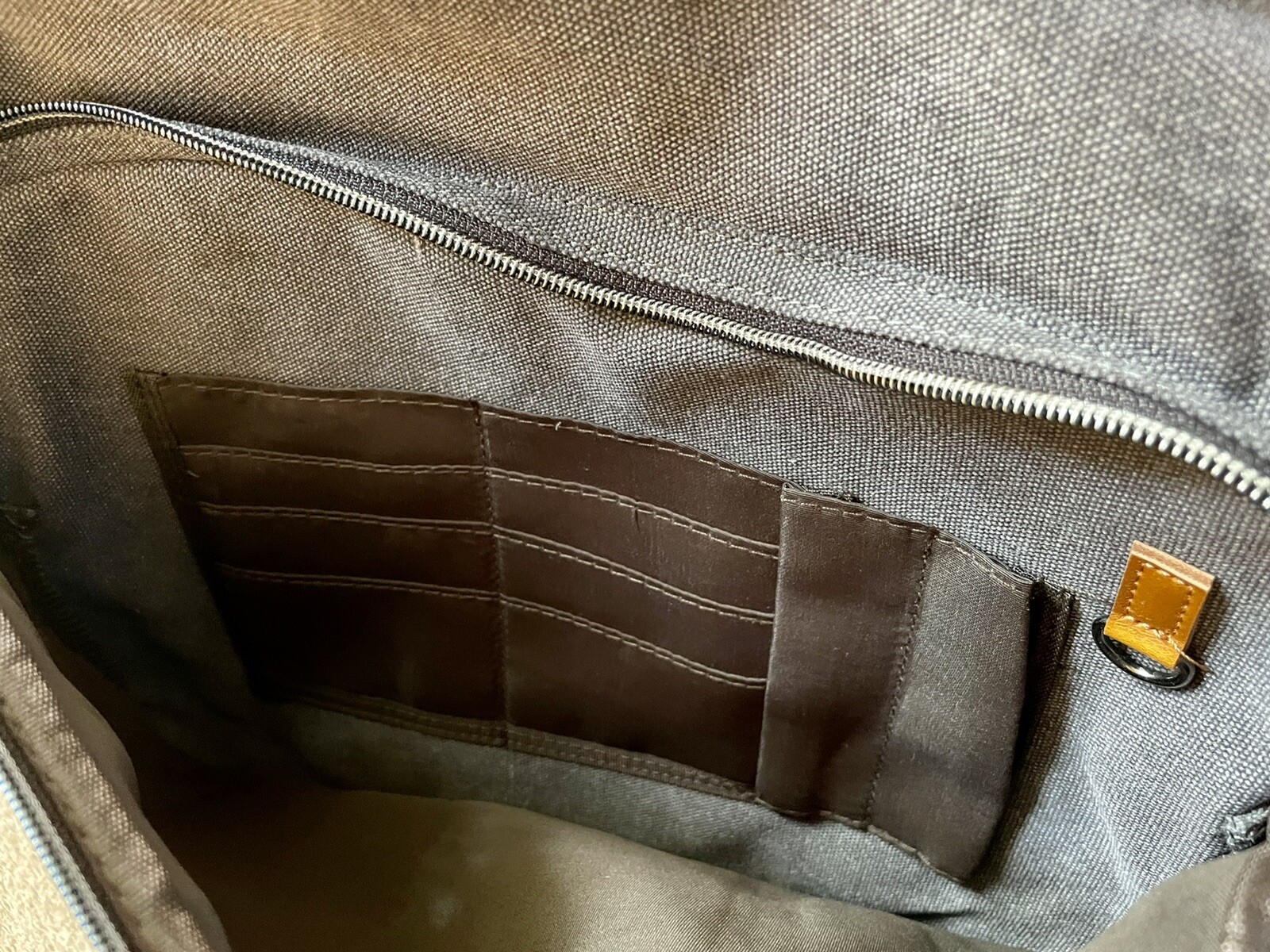 Estates Canvas Leather Laptop Messenger Bag 15.6-17.3in Water Resistant NWT