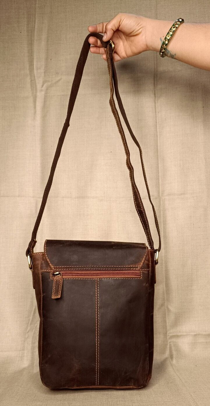 9 In Crossbody Messenger Bag Buffalo Leather Purse Satchel Handbag Sling Bags