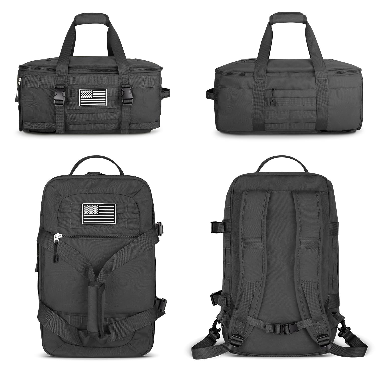 Gym Bag Tactical 3 in 1 with Shoe Compartment Wet Pocket Grey