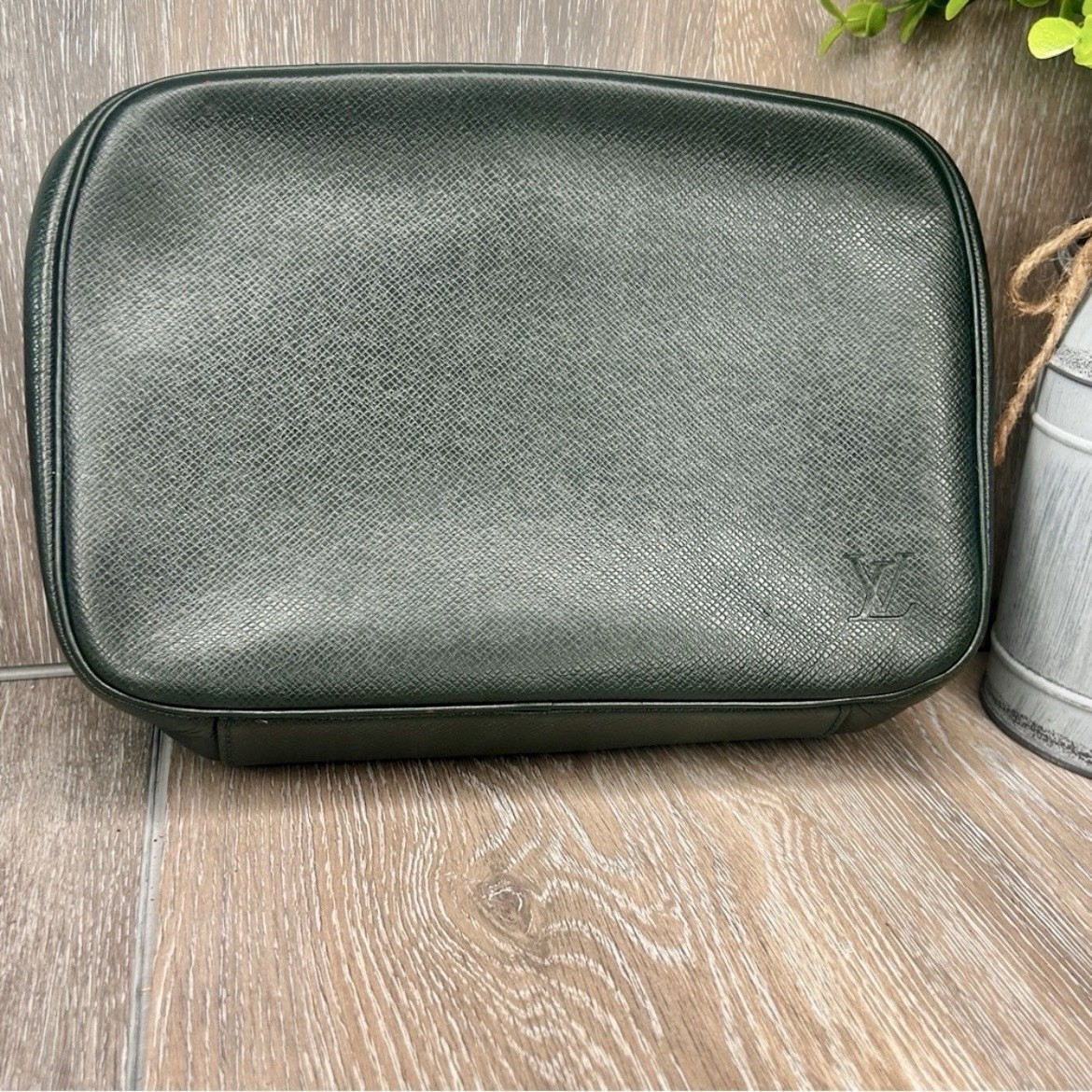 Louis Vuitton Taiga Leather Toiletry Pouch –Authentic, Made in Spain w/COA