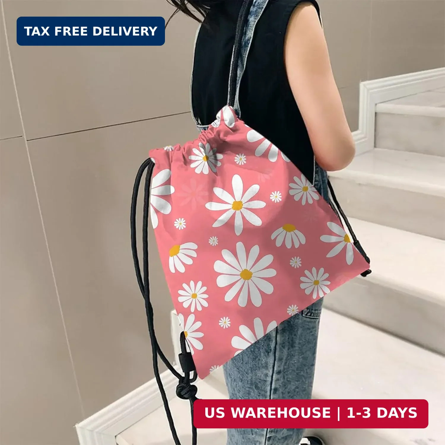 Waterproof Drawstring Backpack Sports Gym Beach Swimming Travel String Bag