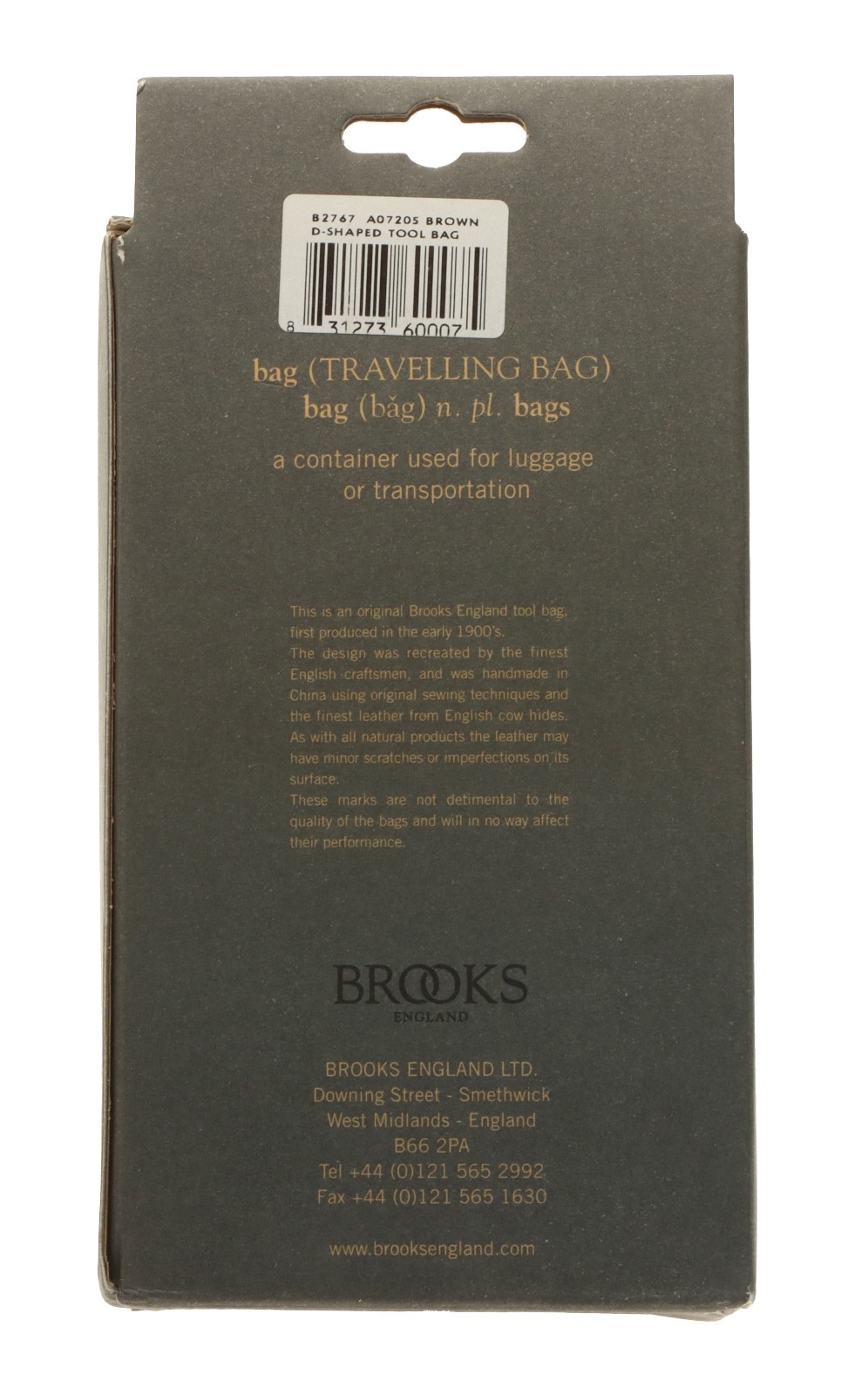 Brooks D-Shaped Saddle Bag 0.75L Brown Leather NEW NOS NIB