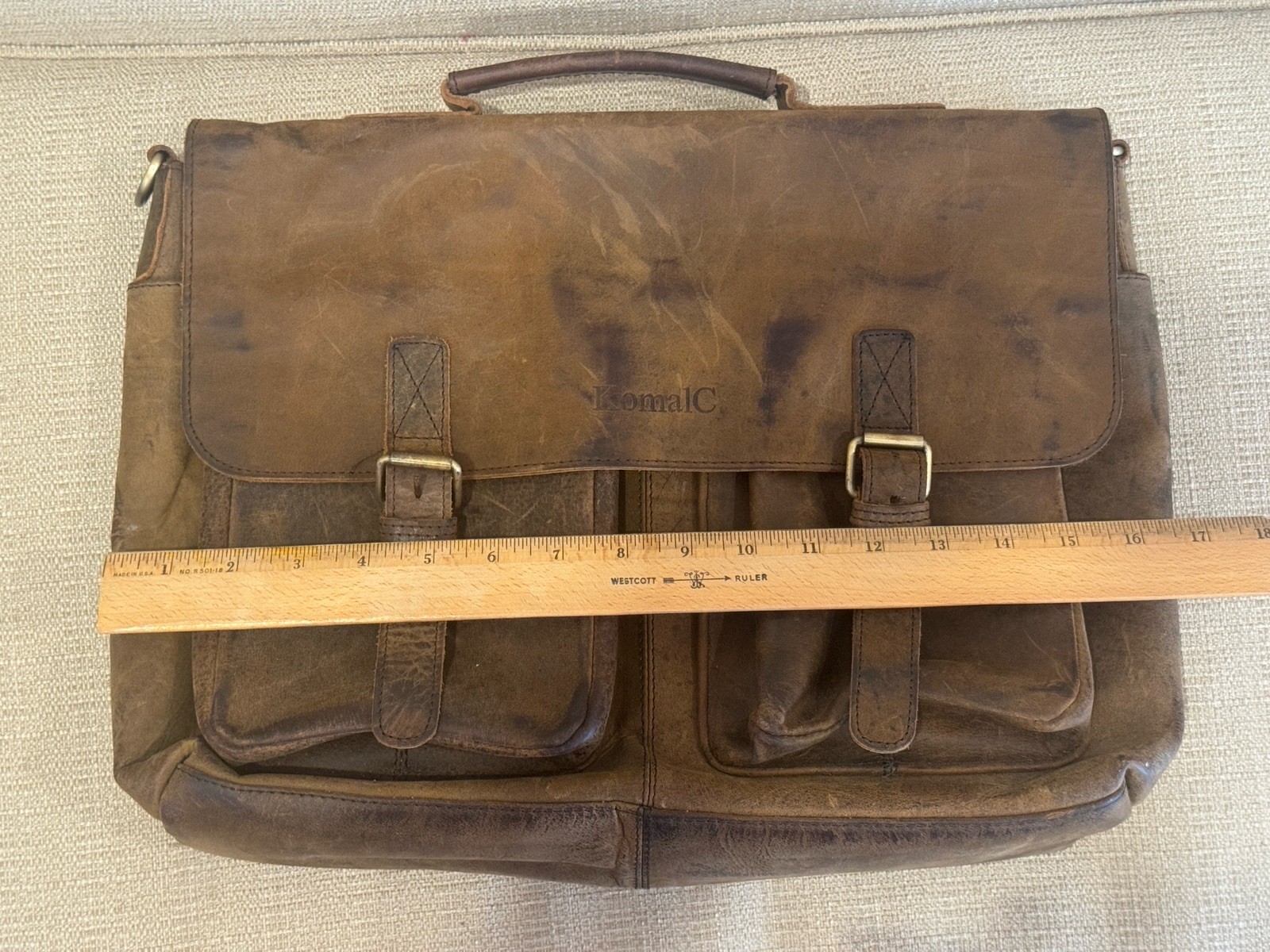 Komalc Passion Leather briefcase 16 X 12 Laptop Messenger Bags for Men and Women
