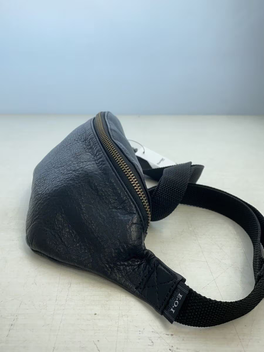 MR.OLIVE Waist Bag, Leather, Black, Plain