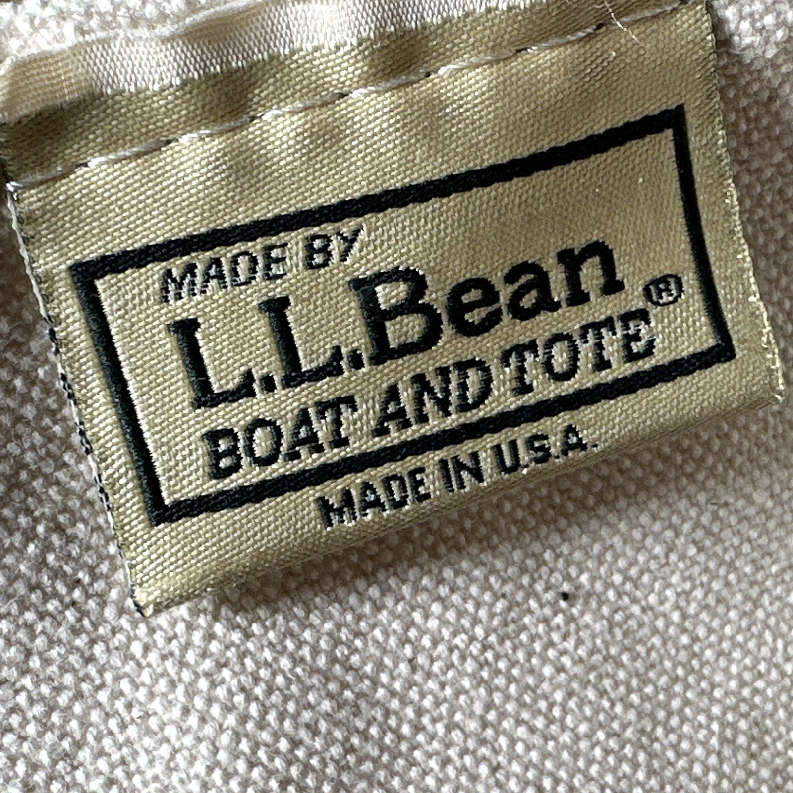 Vintage 1990s LL Bean Mack Trucks Boat & Tote Canvas Bag USA Navy/Ivory 15×11 In