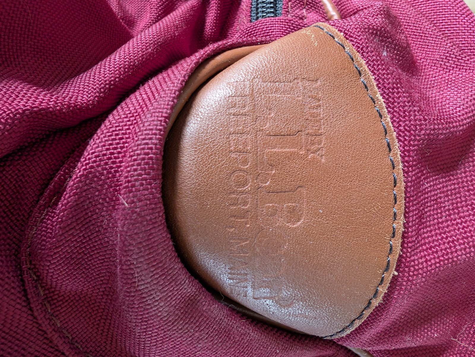 Vintage LLBean Canvas/Leather Red Canvas Shoulder Handle Travel Duffle Bag 24″