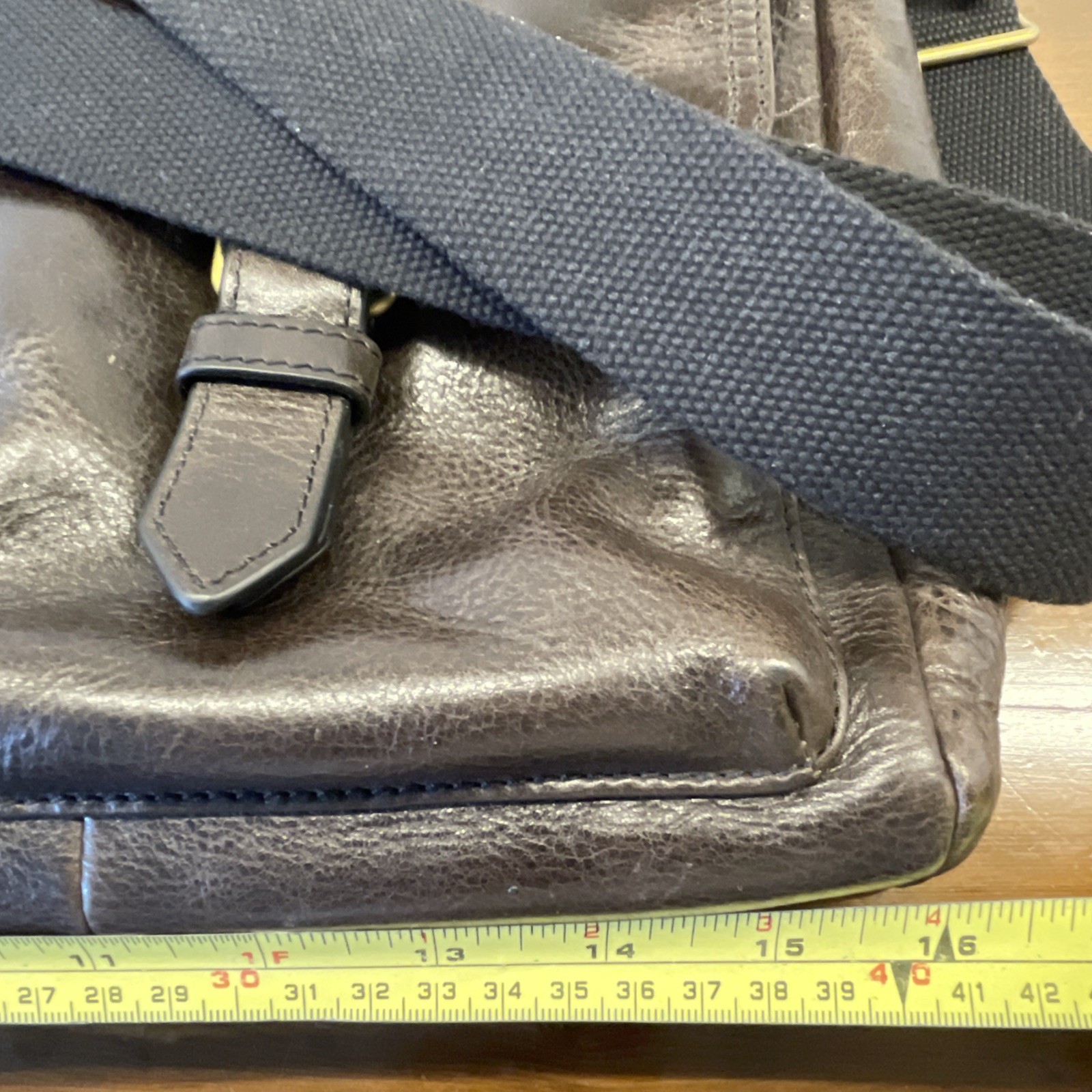 Fossil Buckner Brown Leather Messenger Bag Laptop Briefcase 16” Crossbody Unused