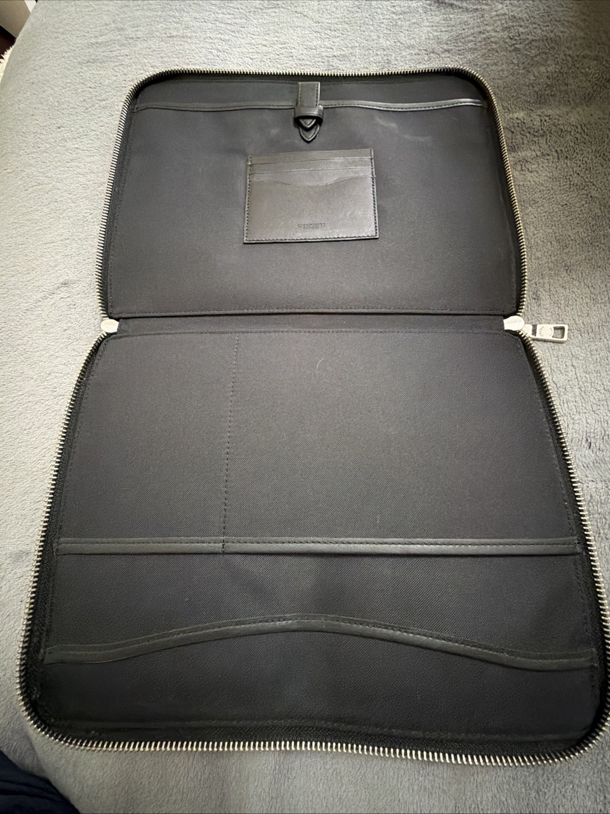 Coach Shearling – portfolio clutch – Black Pebble Leather -12” X 9” Pre-Owned