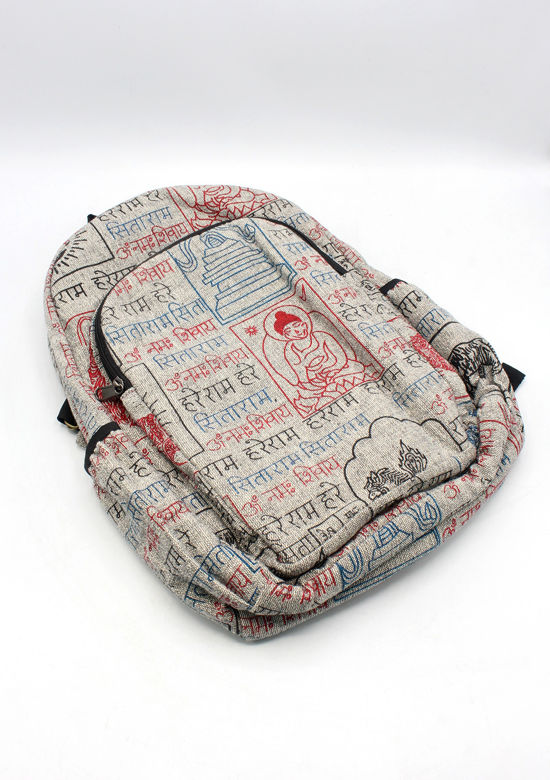 Hare Ram Hare Print Buddha Rucksack