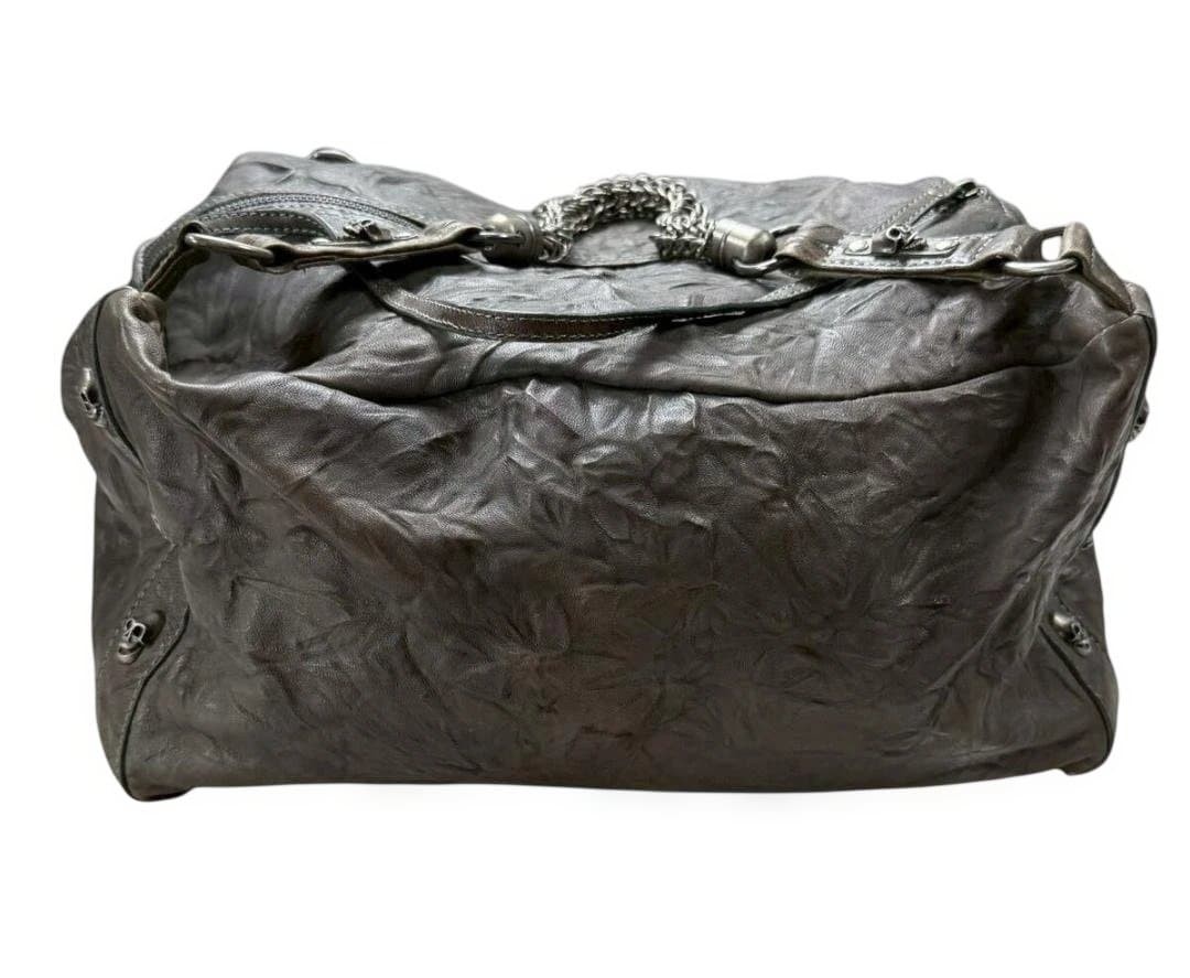 THOMAS WYLDE Skull Leather Bag Gray 36x22x32cm