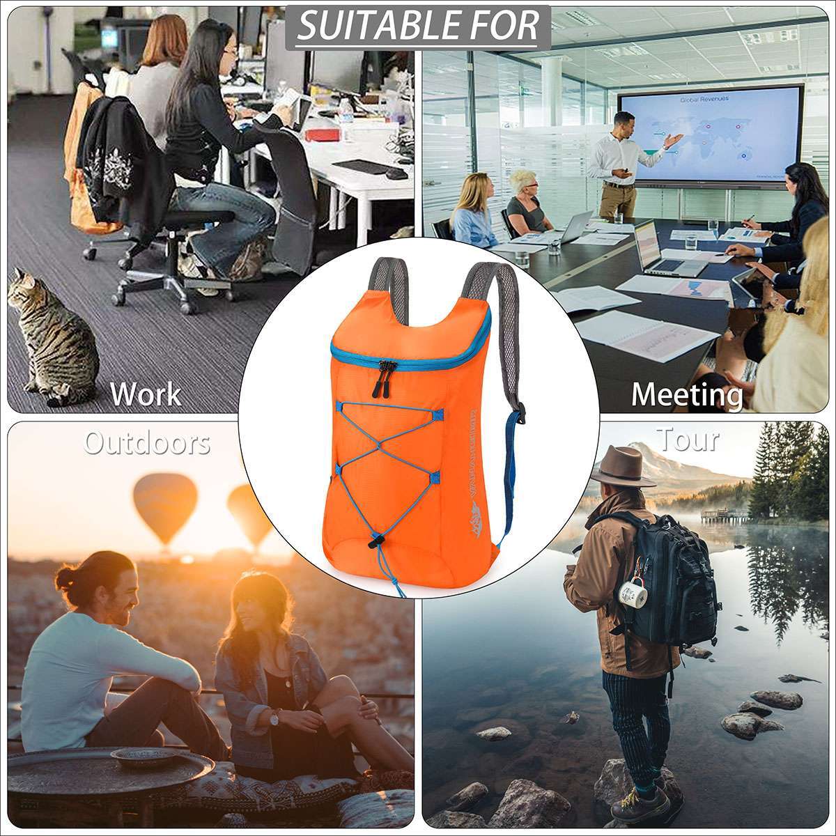 Foldable Tactical Travel Backpack Waterproof Outdoor Rucksack Camping Hiking Bag