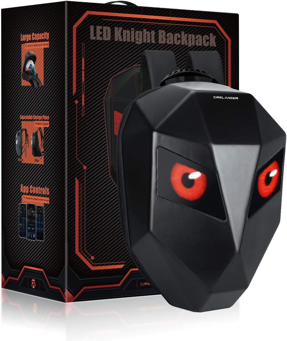 LED Knight Backpack – 19″ App-Controlled Waterproof Bag with Pixel Art