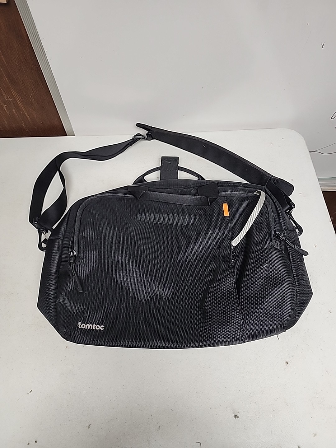 Tomtoc Black Sling Bag Adjustable Strap Water-Resistant