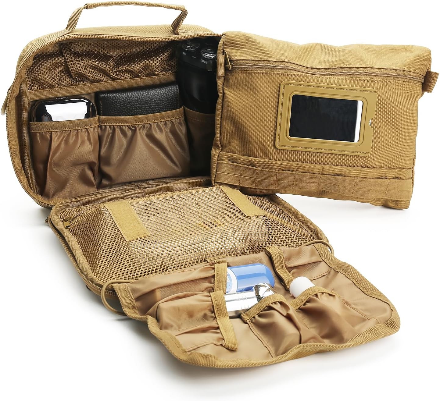 Tactical Toiletry Bag 9.5″ Hanging Dopp Kit Men, Travel Shaving Hygiene