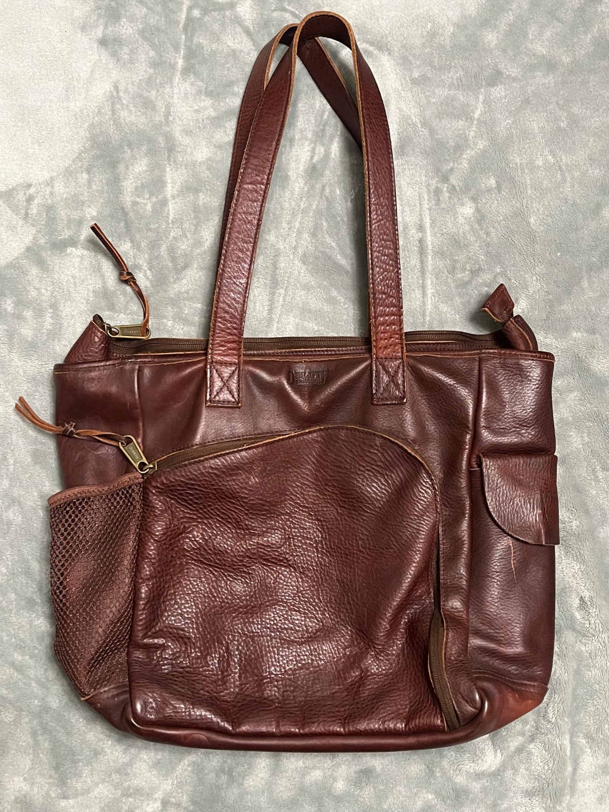 Duluth Trading Company Brown Lifetime Leather Heavy Weight Tote Briefcase