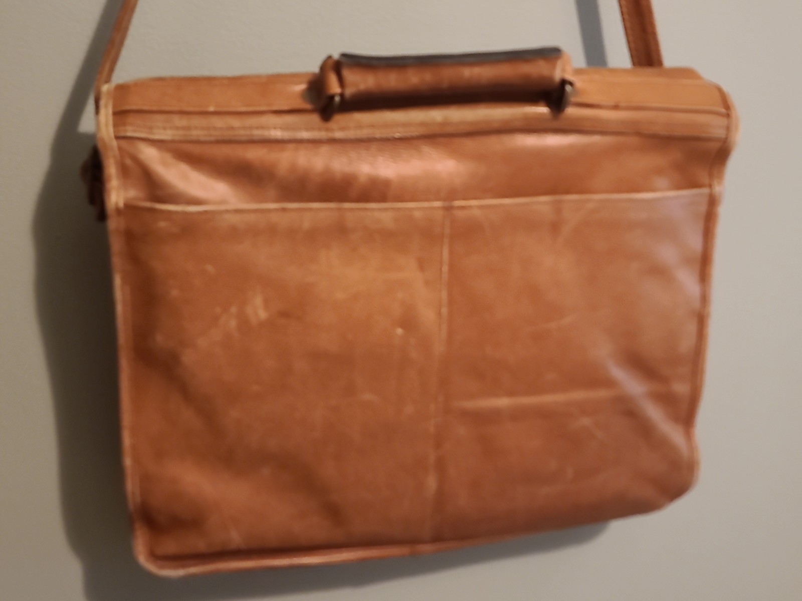 Vintage Geoffrey Bean Handcrafted Leather Messenger Bag Briefcase Satchel
