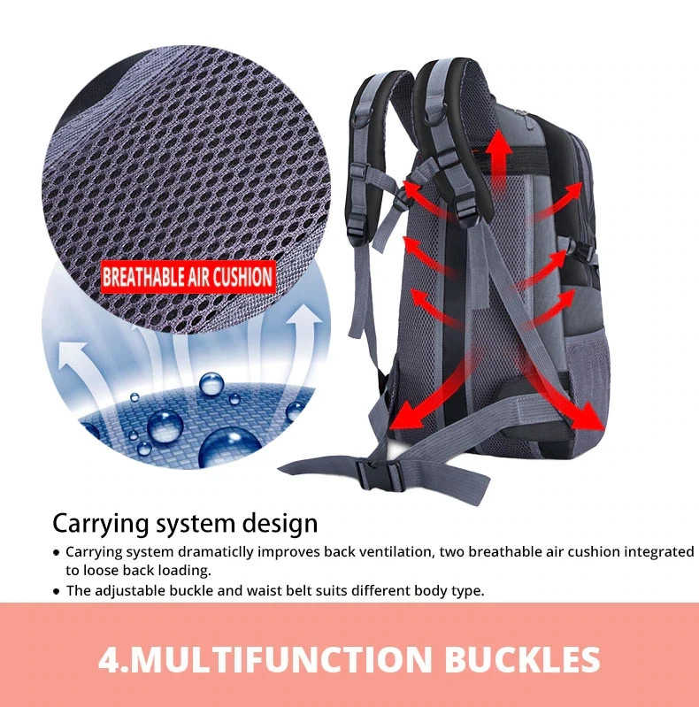 Travel Bag w/ Laptop Sleeve & Waist Shoulder Backpack For Men Women Camping Bag