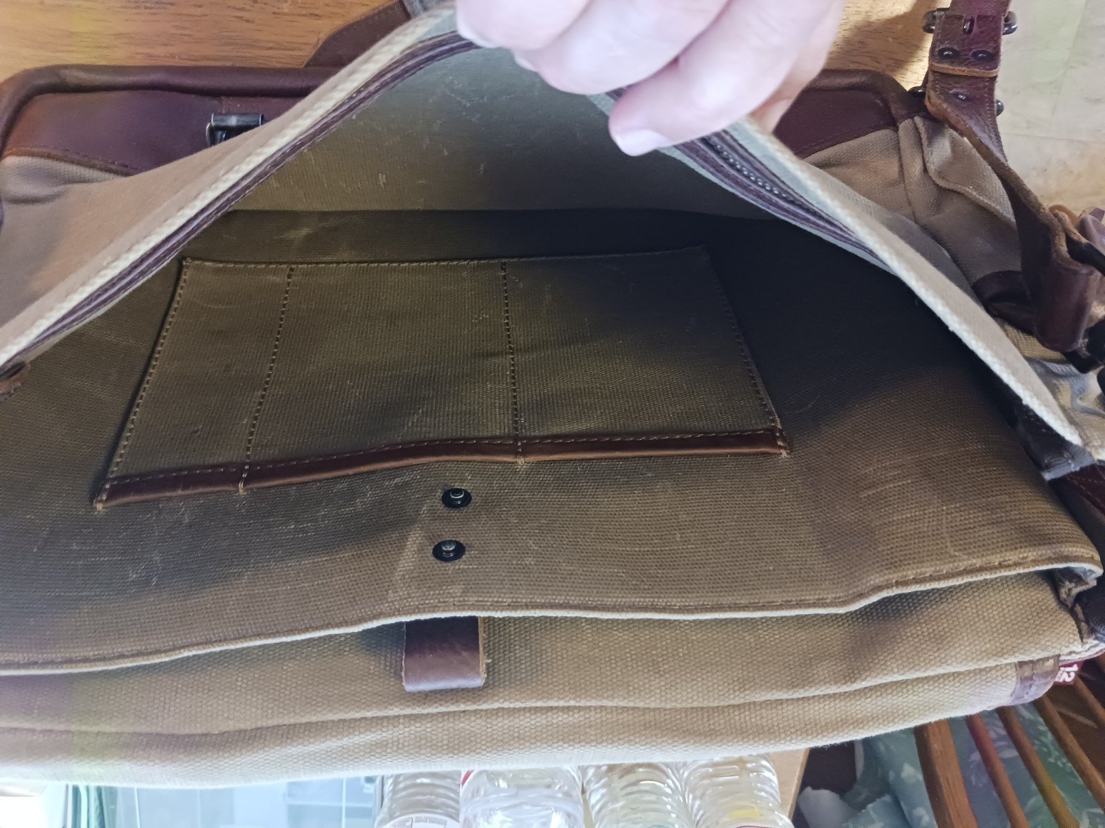 Buffalo Jackson Briefcase,Incredible Condition Leather And Waterproof Canvas