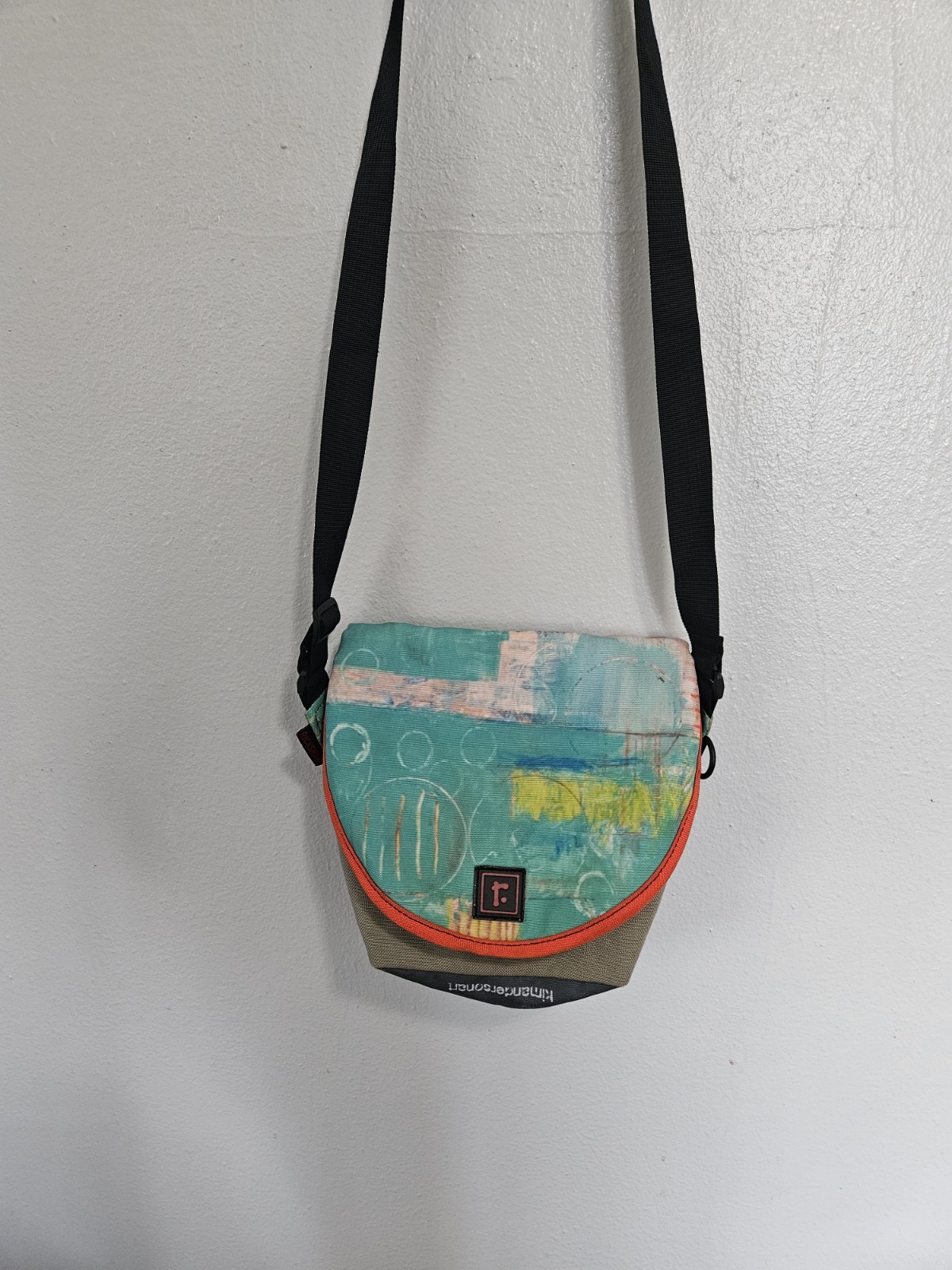 Rickshaw Bag Abstract Green Orange Adjustable Shoulder Strap