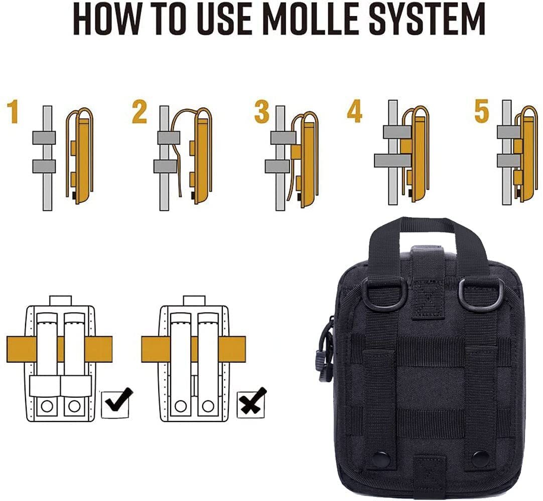 Tactical Molle EDC Pouch First Aid Medical Supplies Pack for Outdoor Activities