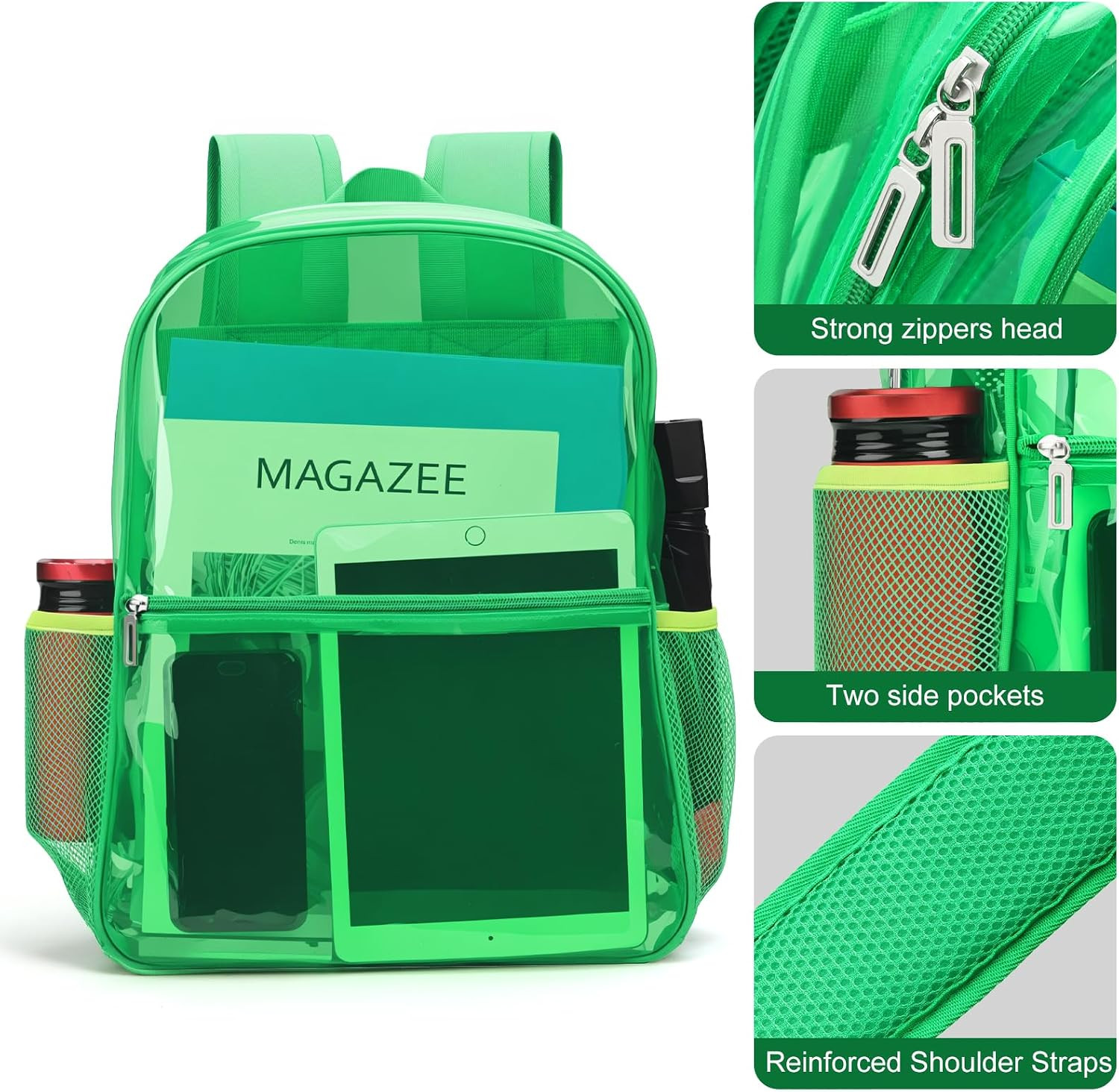 Clear Backpack Heavy Duty TPU Transparent Backpack for Sports,Work,Security Trav