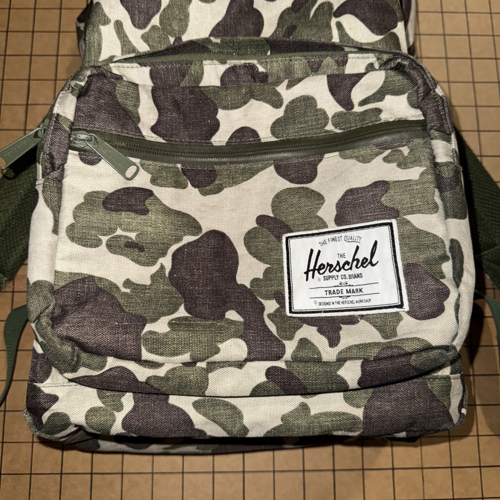 Herschel Supply Co Camo Backpack 15” Canvas Army Green School Laptop Utility Bag