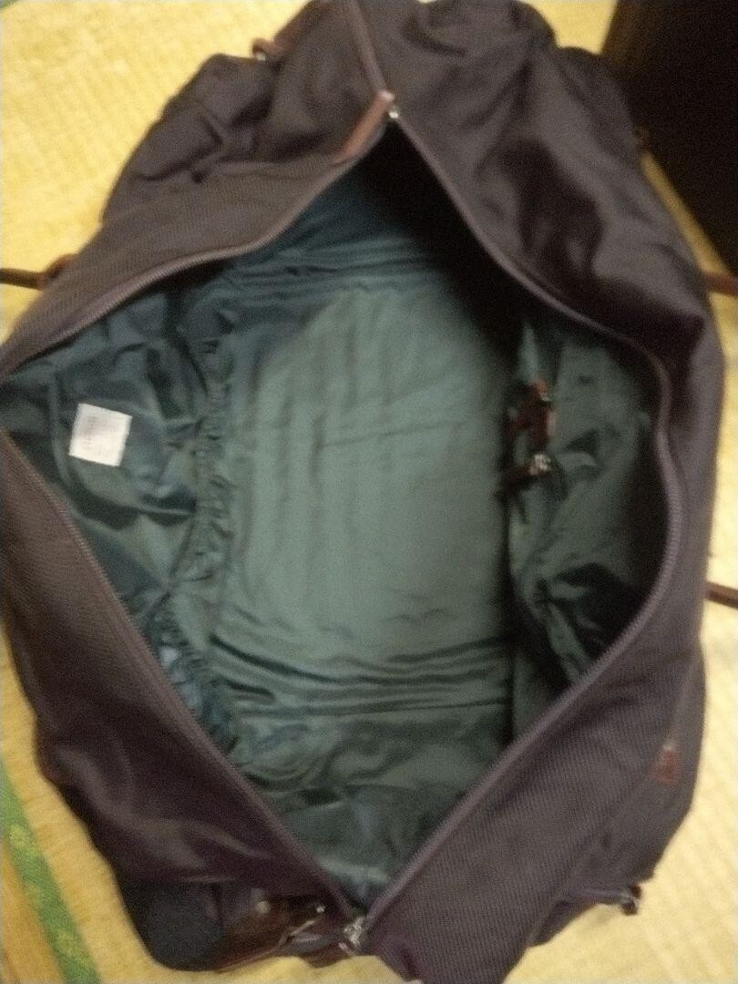 VINTAGE Filson Heritage Large Nylon Duffle Bag Brown Leather Trim Logo RARE