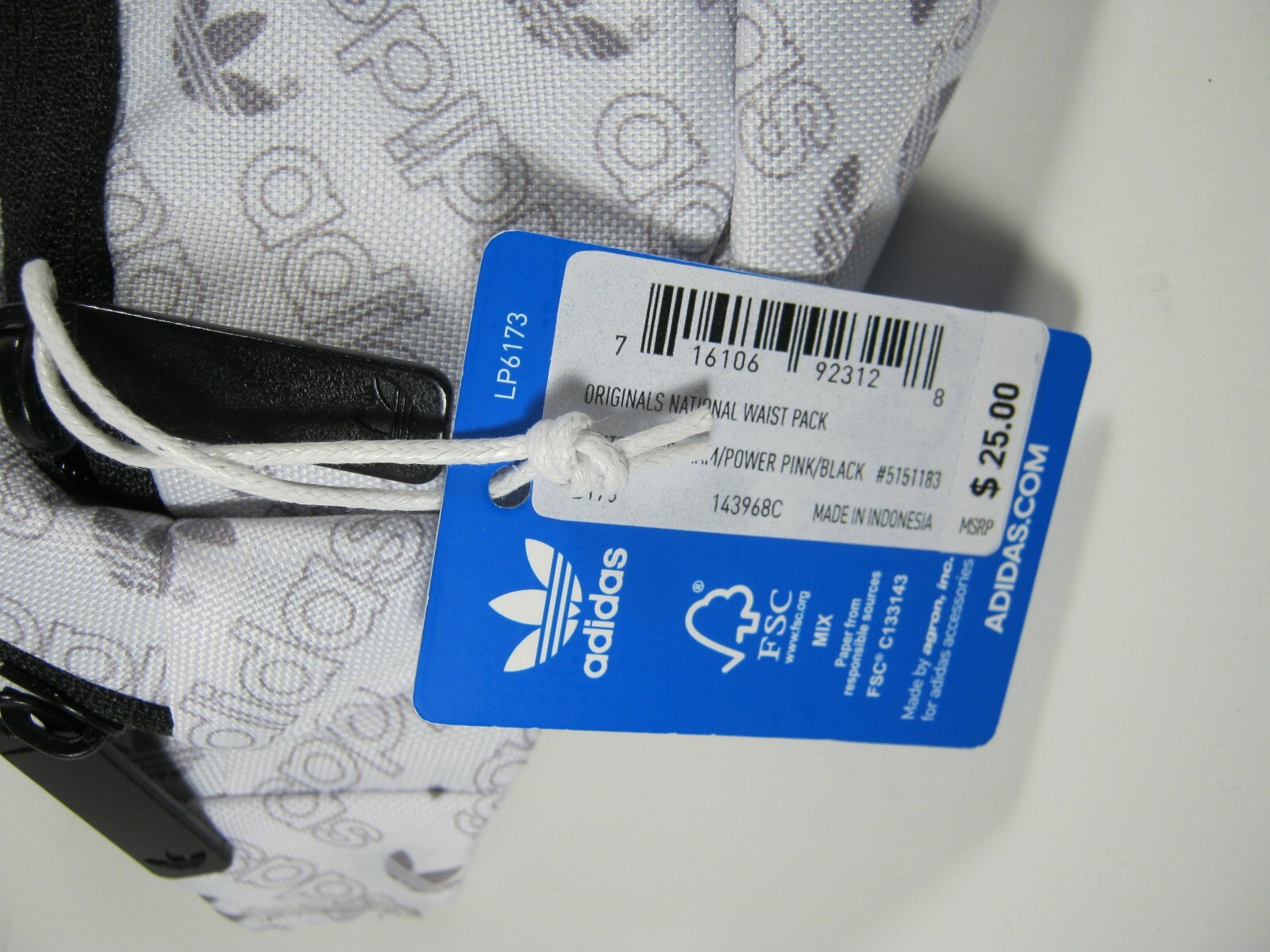 Adidas Originals National Fanny/Waist Pack White One Size Women’s NWT