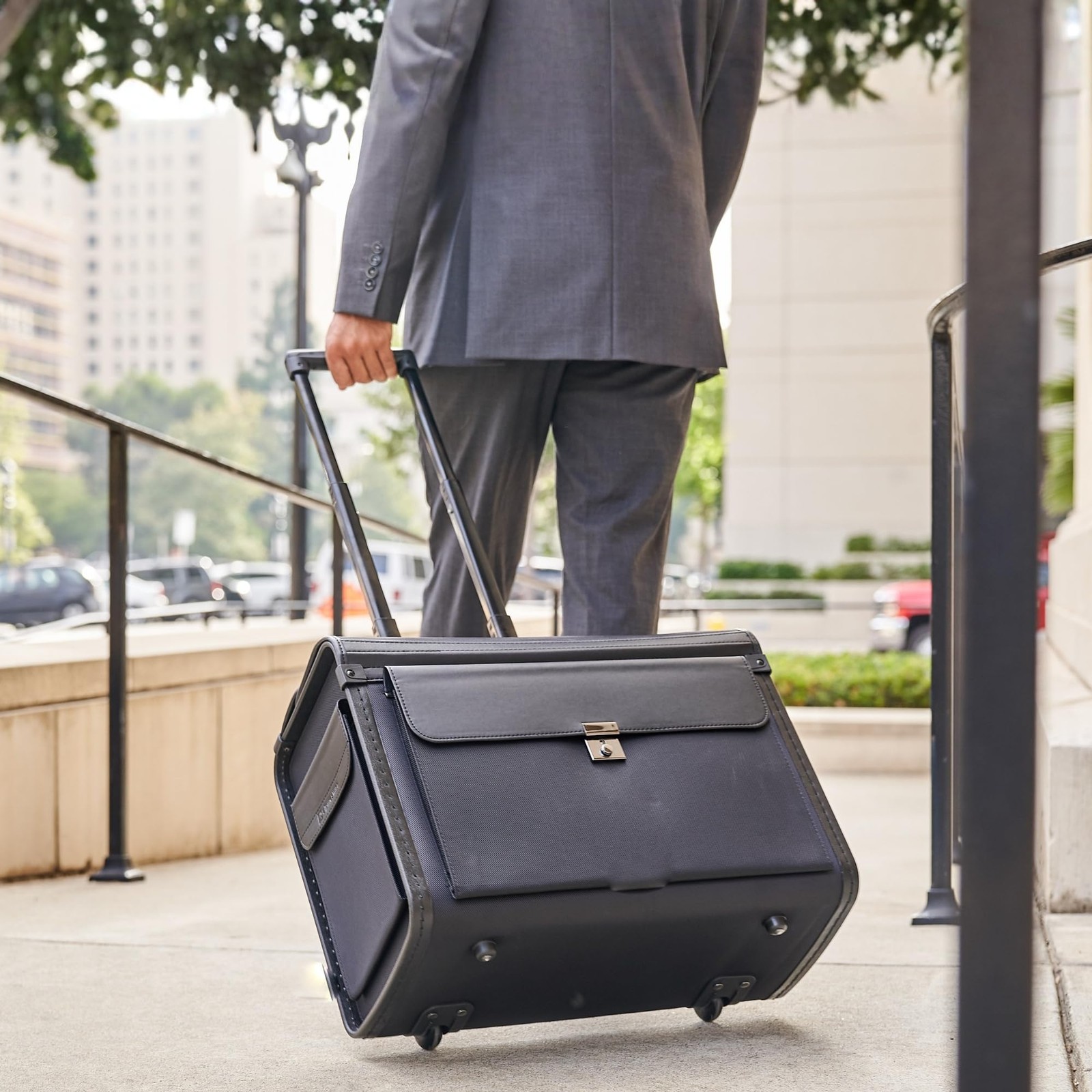 17″ Rolling Laptop Briefcase on Wheels Legal Size Attache for Lawyers