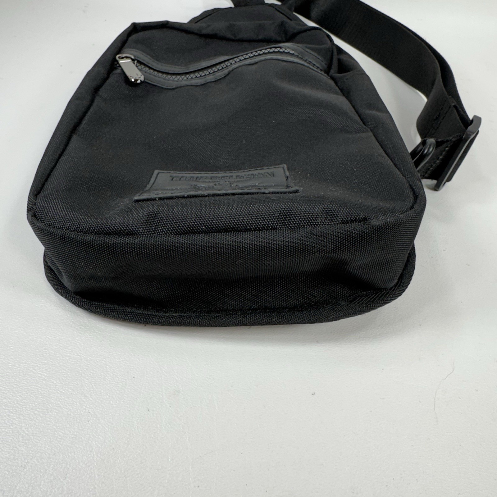 True Religion Black Unisex Buddha Patch Yeta Multi Zip Crossbody Bag