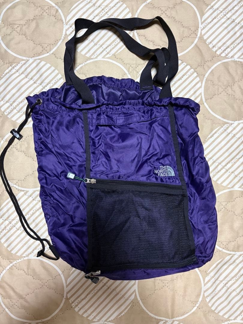 THE NORTH FACE Purple Tote Bag Collapsible Travel Pouch 23x15cm Lightweight