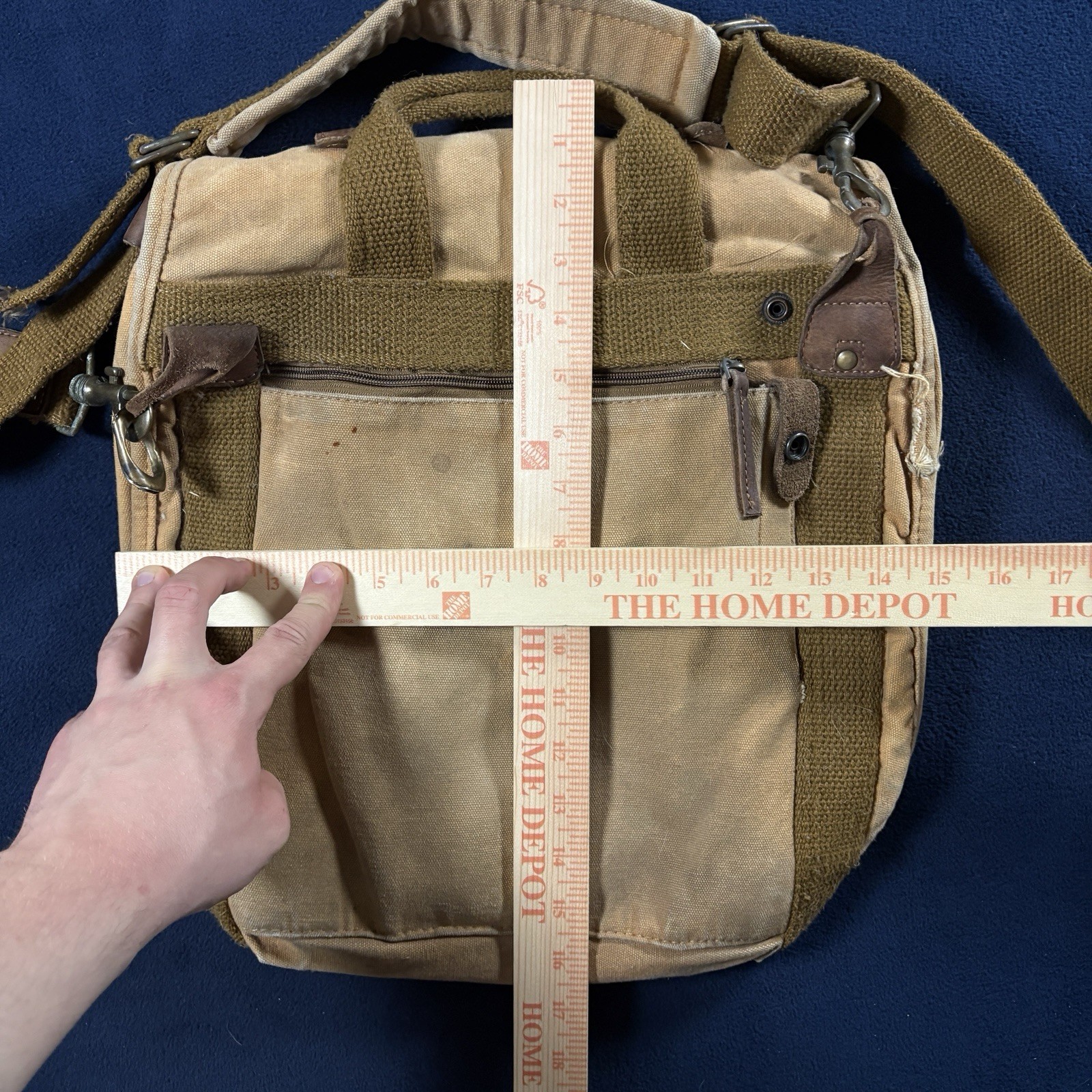 Kakadu Traders Australia Canvas Messenger Bag Leather Trim Outback Satchel Field